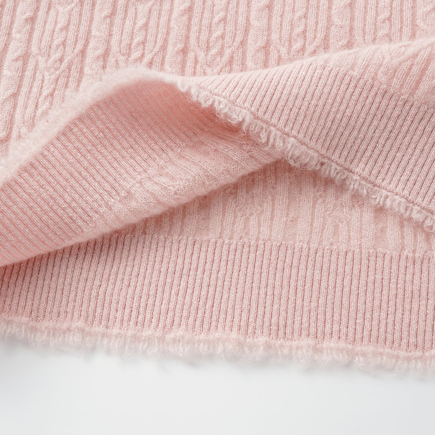 “Autumn Diary” 100% Cashmere羽絮葉脈紋銀織針織上衣—Rosé Mood瑰晤