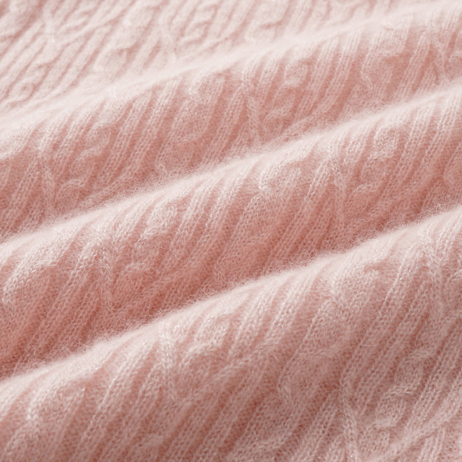 “Autumn Diary” 100% Cashmere羽絮葉脈紋銀織針織上衣—Rosé Mood瑰晤