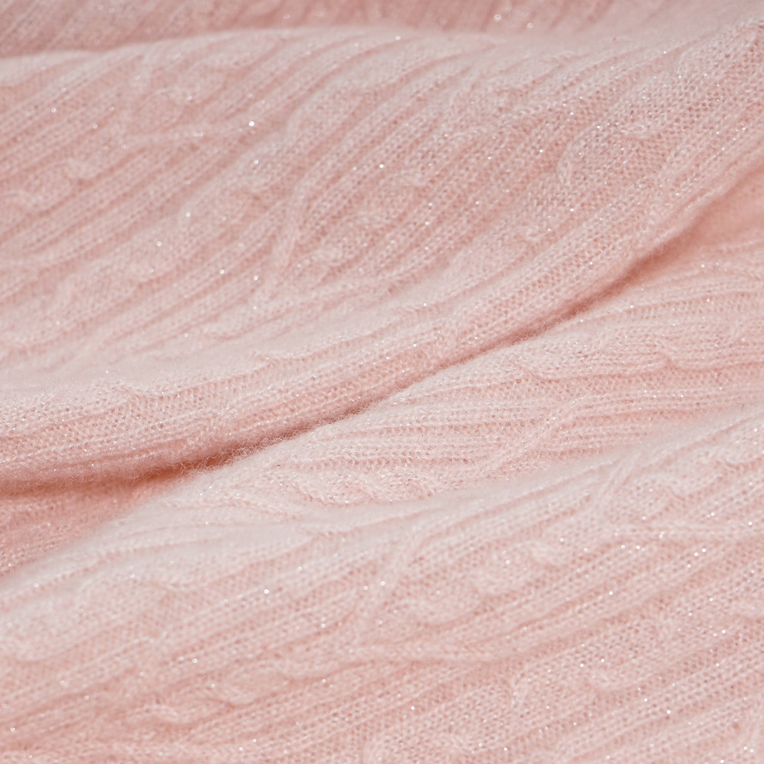 “Autumn Diary” 100% Cashmere羽絮葉脈紋銀織針織上衣—Rosé Mood瑰晤