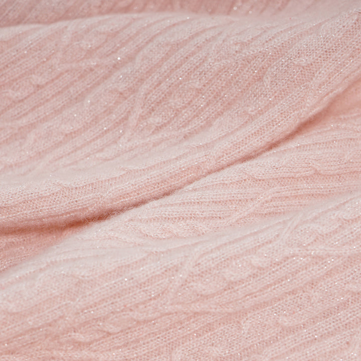 “Autumn Diary” 100% Cashmere羽絮葉脈紋銀織針織上衣—Rosé Mood瑰晤