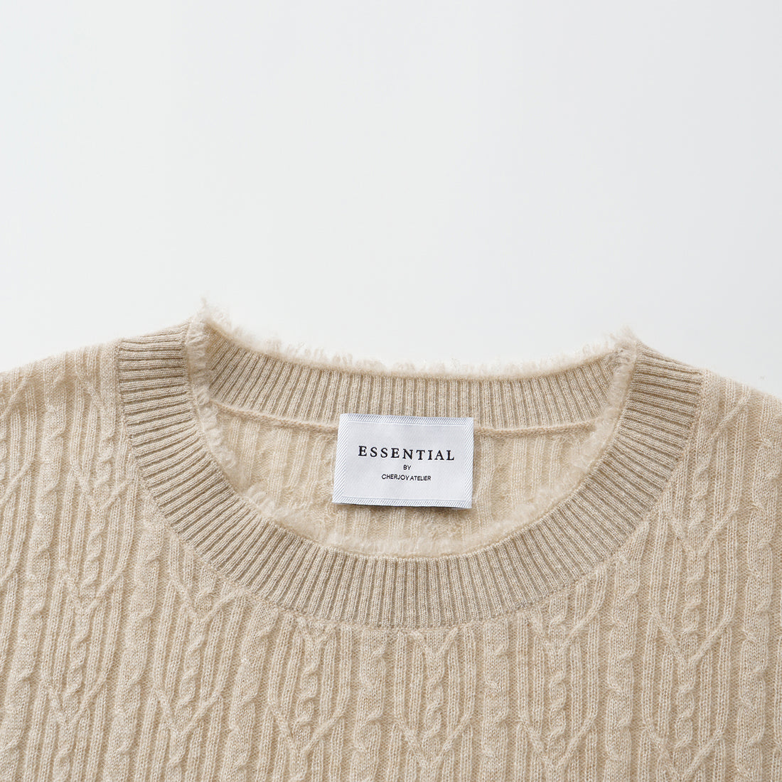 “Autumn Diary” 100% Cashmere羽絮葉脈紋銀織針織上衣—Golden Grain穗光