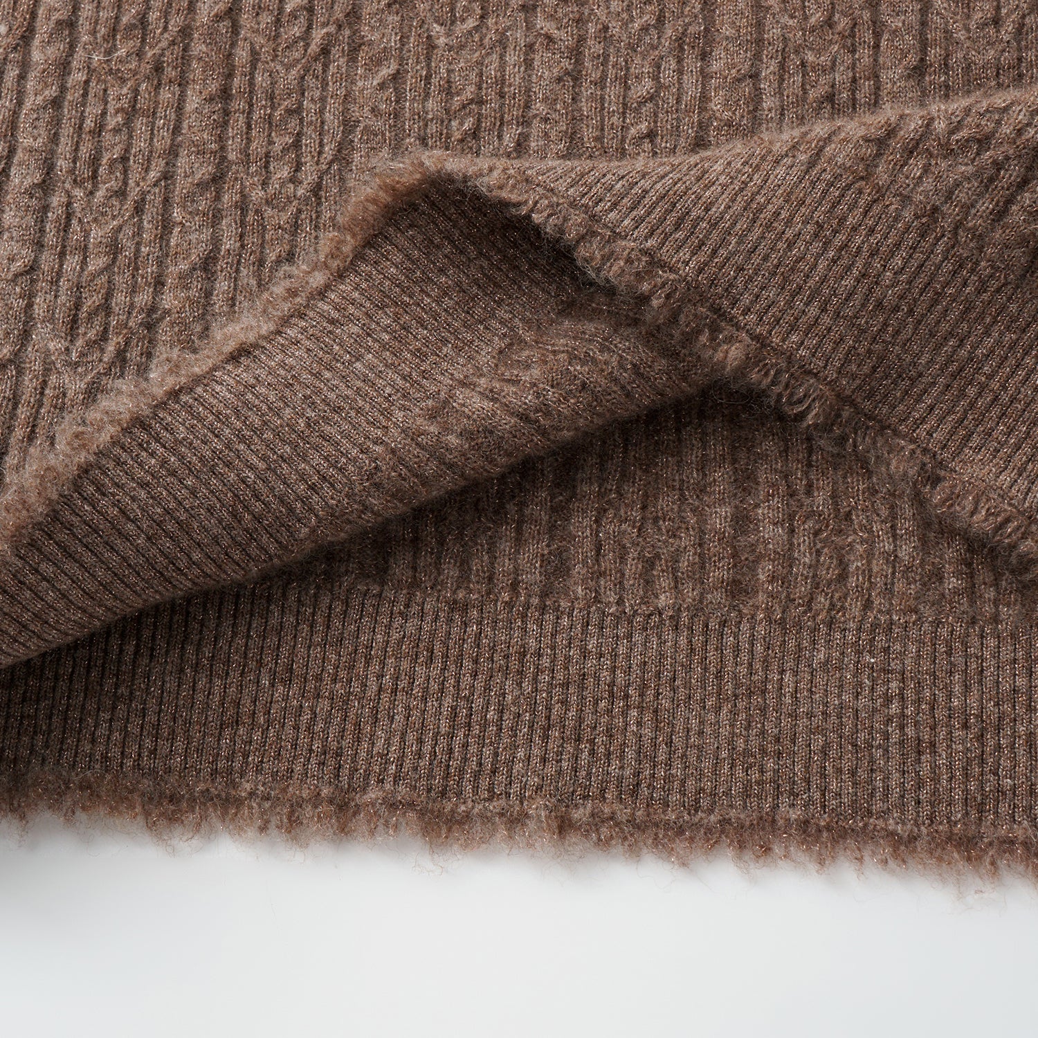 “Autumn Diary” 100% Cashmere羽絮葉脈紋銀織針織上衣—Elmwood澄木