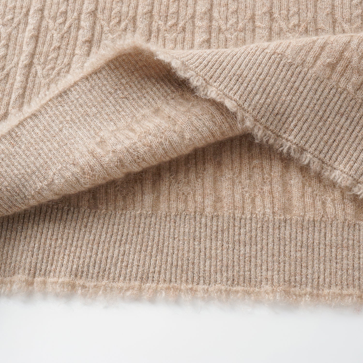 “Autumn Diary” 100% Cashmere羽絮葉脈紋銀織針織上衣—Pine Ridge松岫