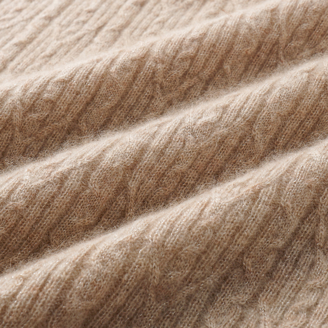 “Autumn Diary” 100% Cashmere羽絮葉脈紋銀織針織上衣—Pine Ridge松岫