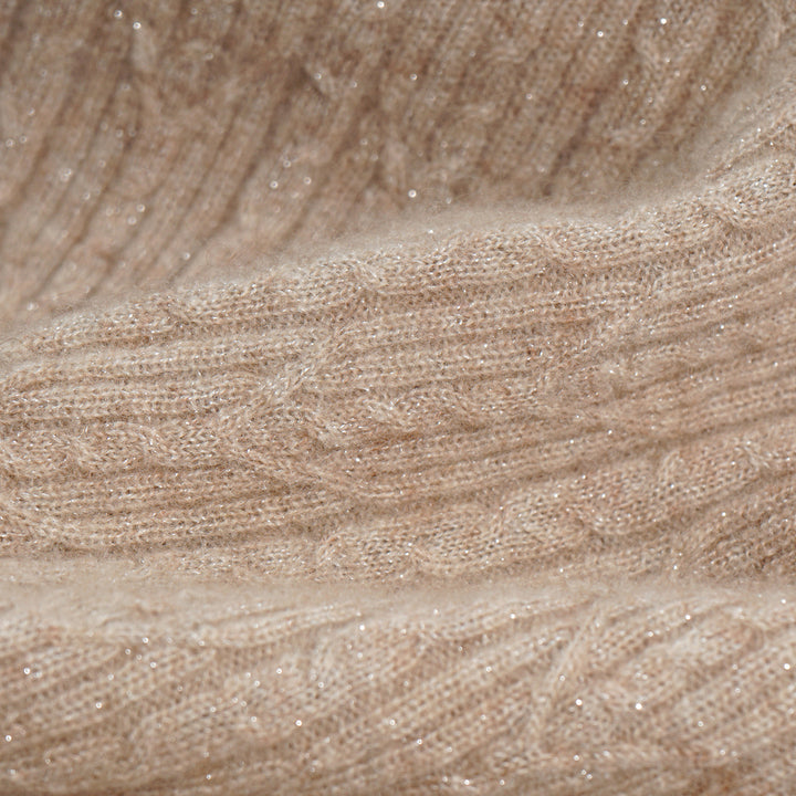 “Autumn Diary” 100% Cashmere羽絮葉脈紋銀織針織上衣—Pine Ridge松岫