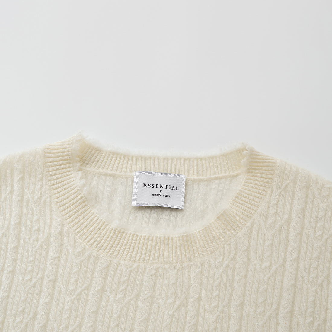 “Autumn Diary” 100% Cashmere羽絮葉脈紋銀織針織上衣—Snow Blossom雪綻