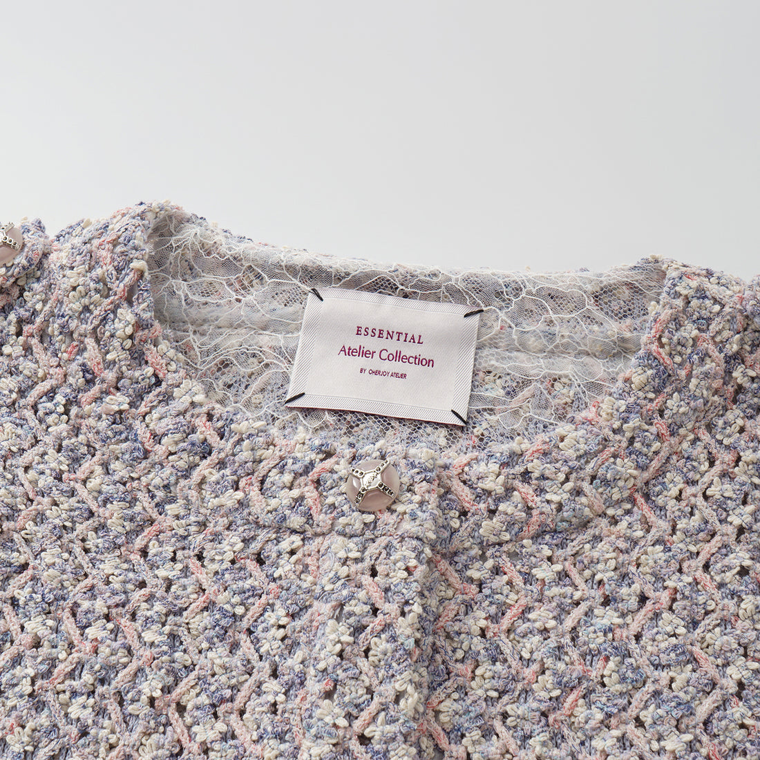 “Sloane Ave."法國高級訂製蕾絲勾織花呢馬甲背心 —Dreaming Pond莫內睡蓮・夢池