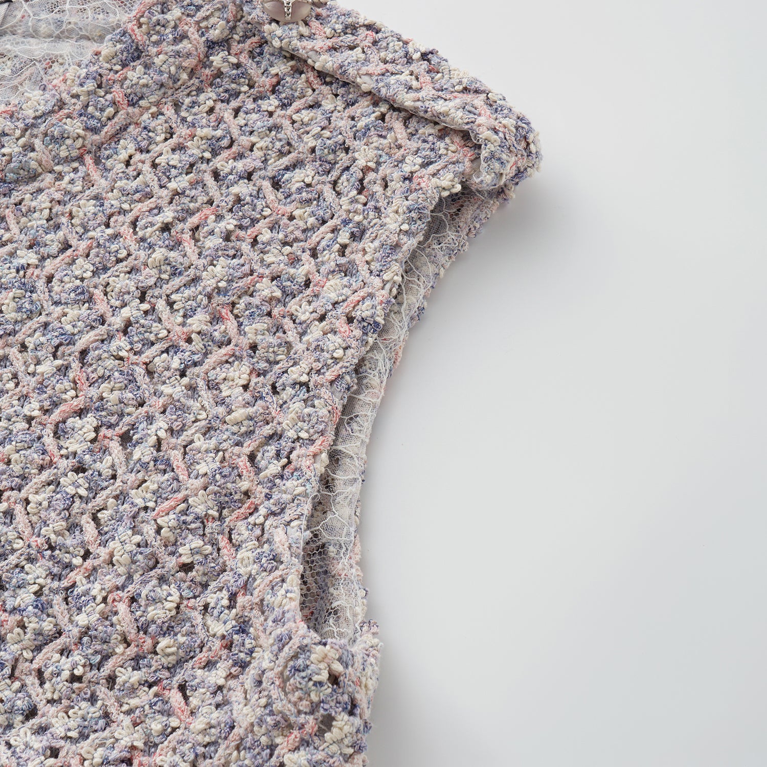 “Sloane Ave."法國高級訂製蕾絲勾織花呢馬甲背心 —Dreaming Pond莫內睡蓮・夢池