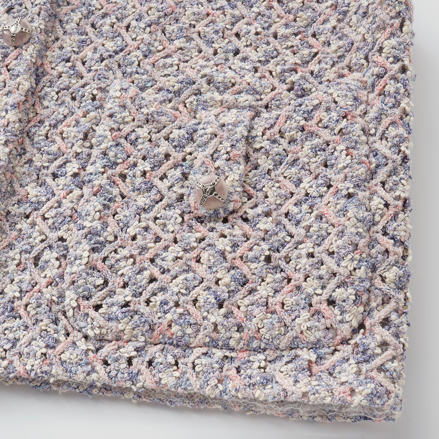 “Sloane Ave."法國高級訂製蕾絲勾織花呢馬甲背心 —Dreaming Pond莫內睡蓮・夢池