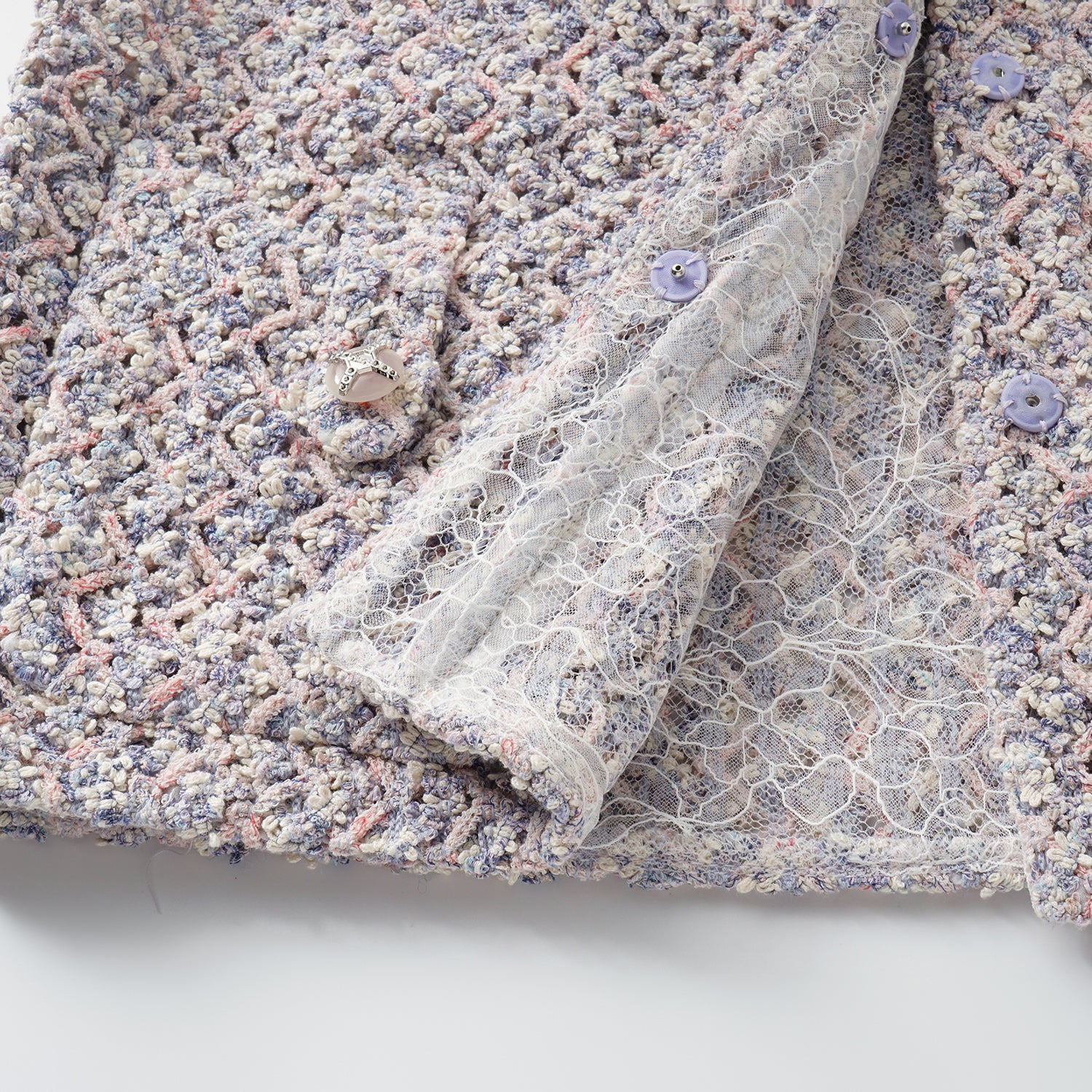 “Sloane Ave."法國高級訂製蕾絲勾織花呢馬甲背心 —Dreaming Pond莫內睡蓮・夢池