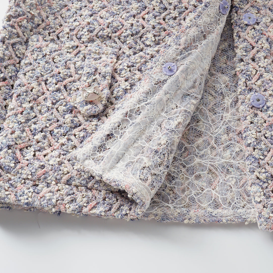 “Sloane Ave."法國高級訂製蕾絲勾織花呢馬甲背心 —Dreaming Pond莫內睡蓮・夢池