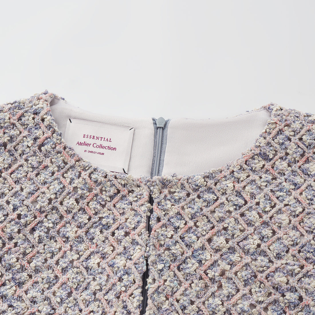 “Sloane Ave."法國高級訂製蕾絲勾織花呢洋裝 —Dreaming Pond莫內睡蓮・夢池