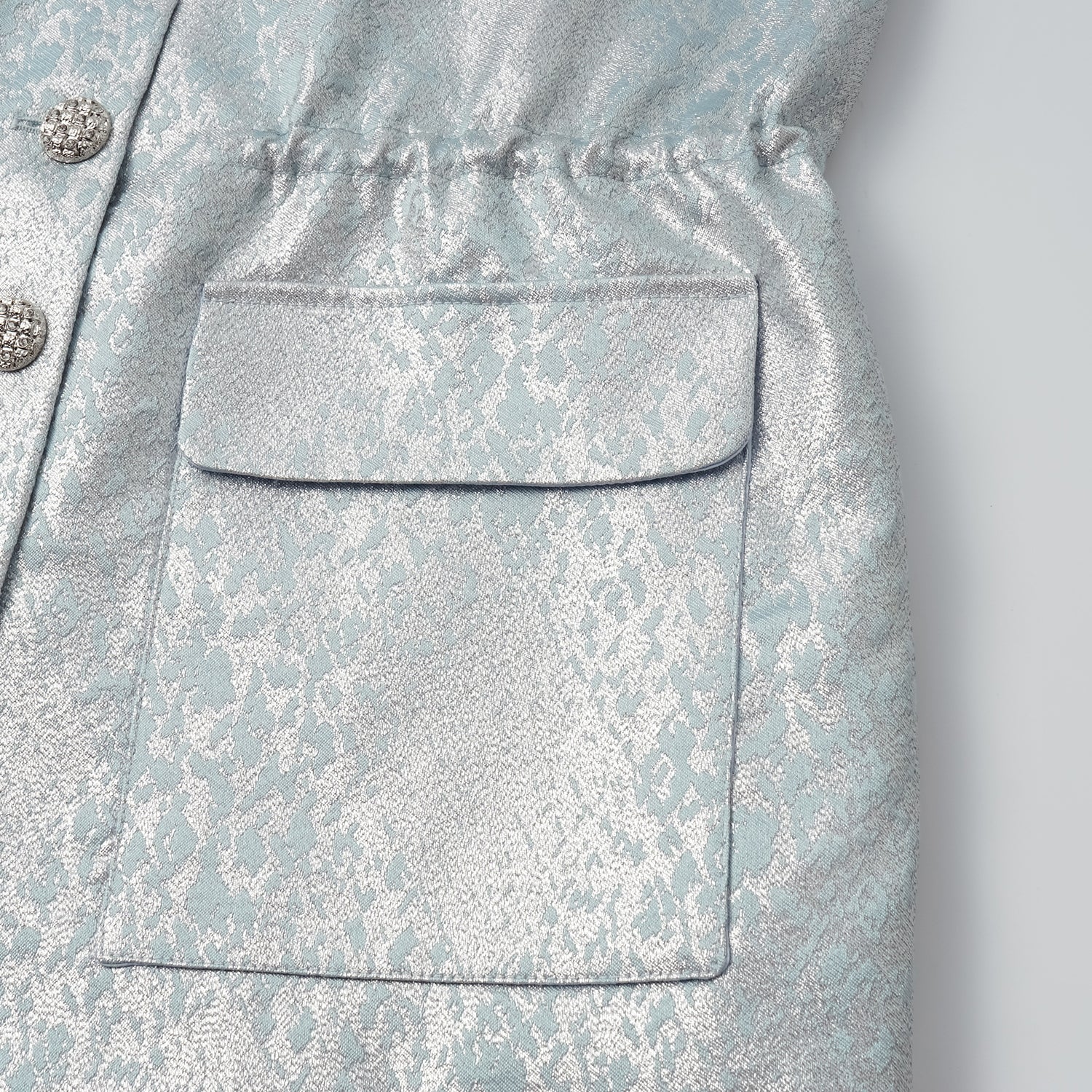 "春意"西班牙提花工藝狩獵收腰馬甲背心— 影藍浮光