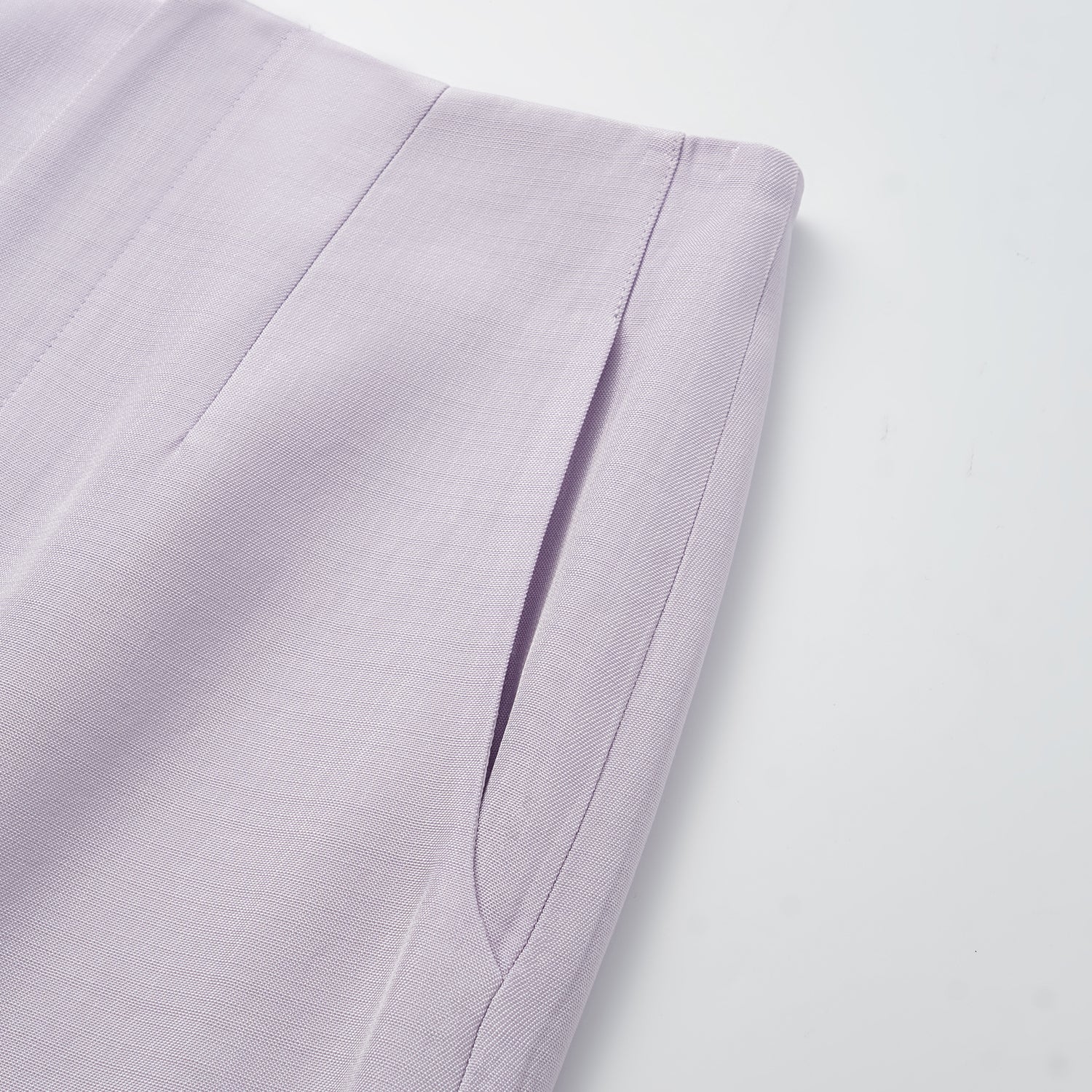"Speak Sleek" 奢華輕薄麻感肌理醋酸鉛筆裙—Lilac