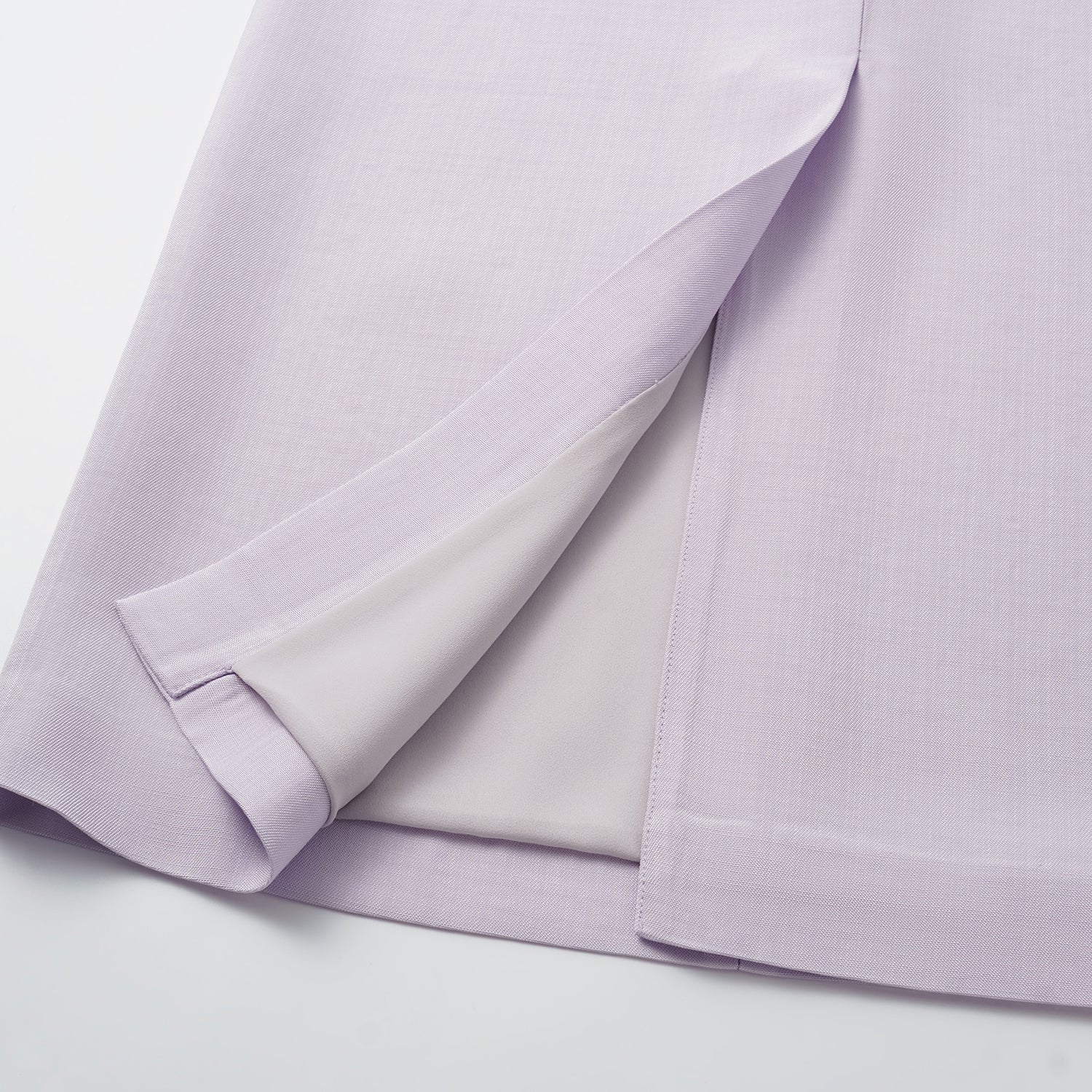"Speak Sleek" 奢華輕薄麻感肌理醋酸鉛筆裙—Lilac
