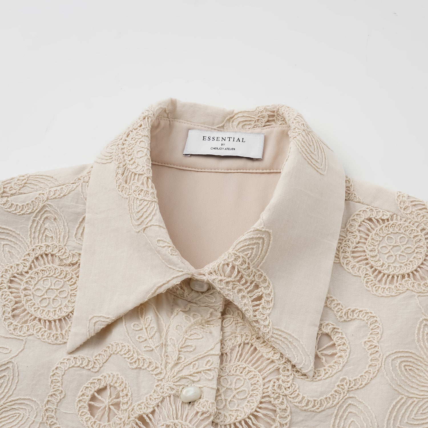 “慵懶俏麗” 義大利蕾絲Oversized襯衫