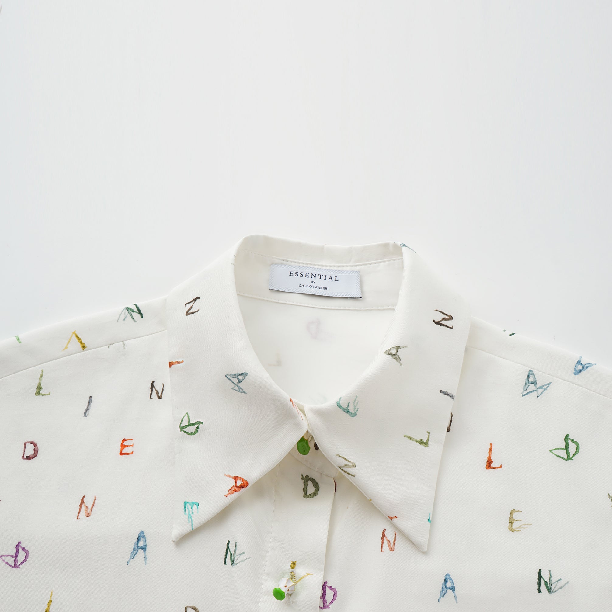 “知性時刻”義大利純棉Monogram繪印工藝襯衫—Ink Whisper漫綴字語