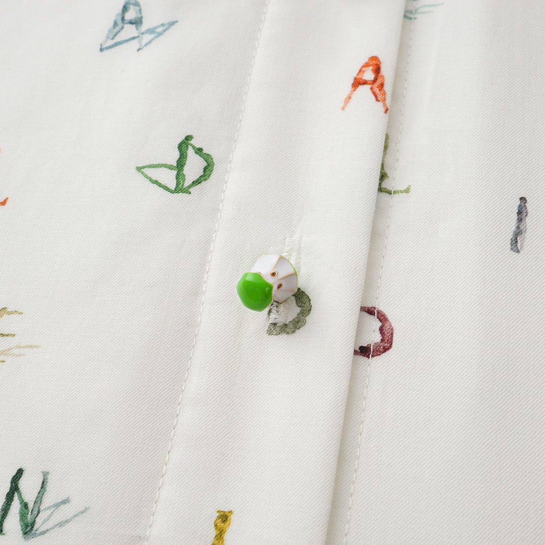 “知性時刻”義大利純棉Monogram繪印工藝襯衫—Ink Whisper漫綴字語