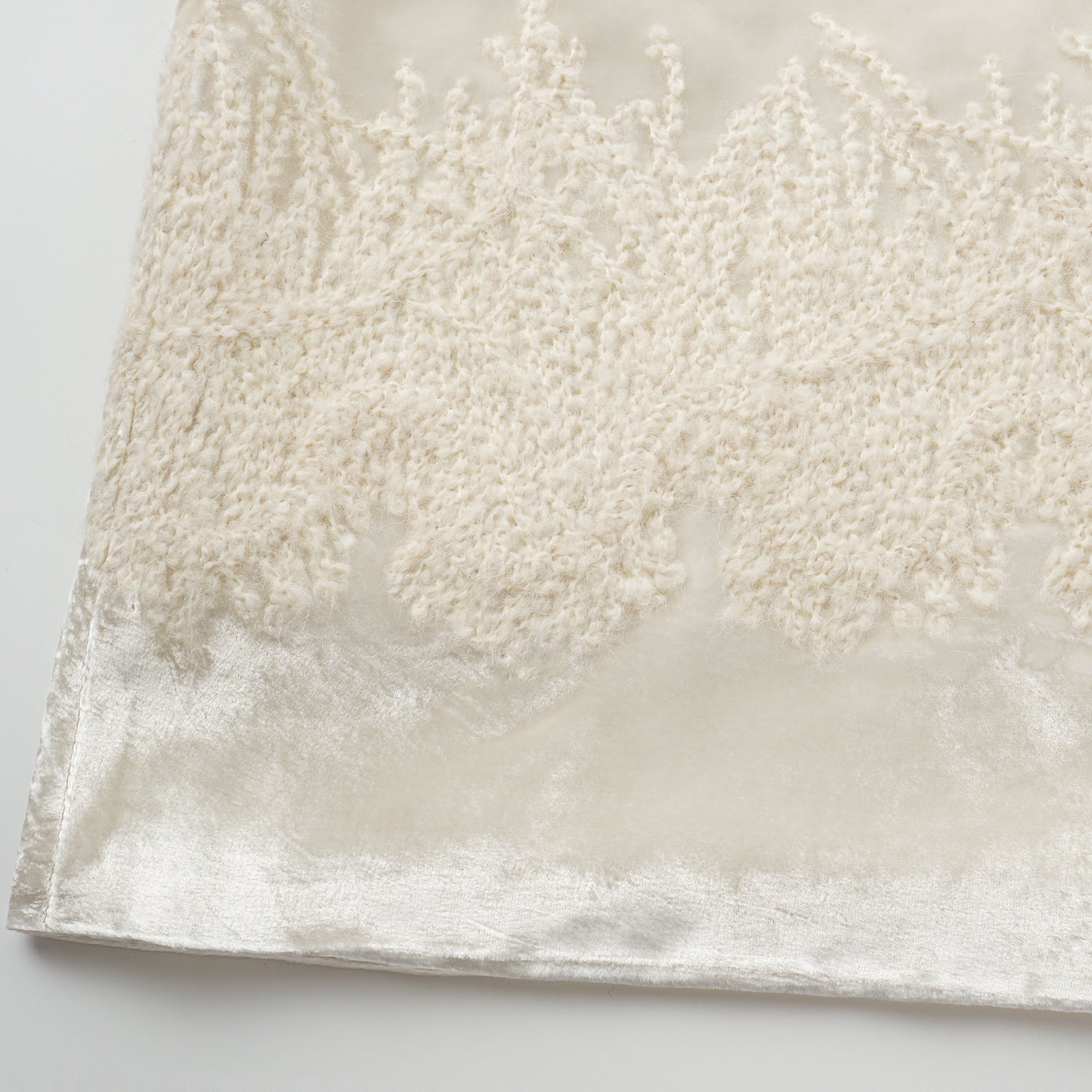 "Imperial Garden Teatime"義大利真絲絲絨簇繡織花輕國風Oversized罩衫—Snowlit Bloom雪映花箋