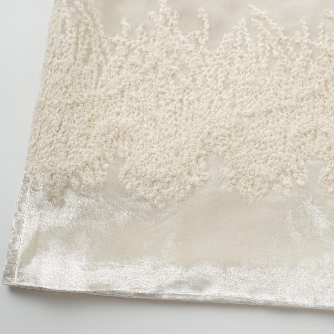 "Imperial Garden Teatime"義大利真絲絲絨簇繡織花輕國風Oversized罩衫—Snowlit Bloom雪映花箋