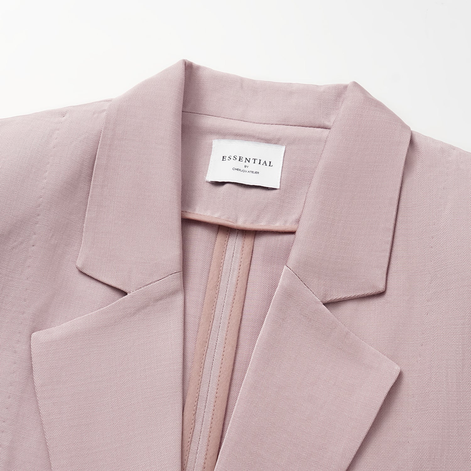 "Speak Sleek" 奢華輕薄麻感肌理醋酸Oversized西裝外套—Pink