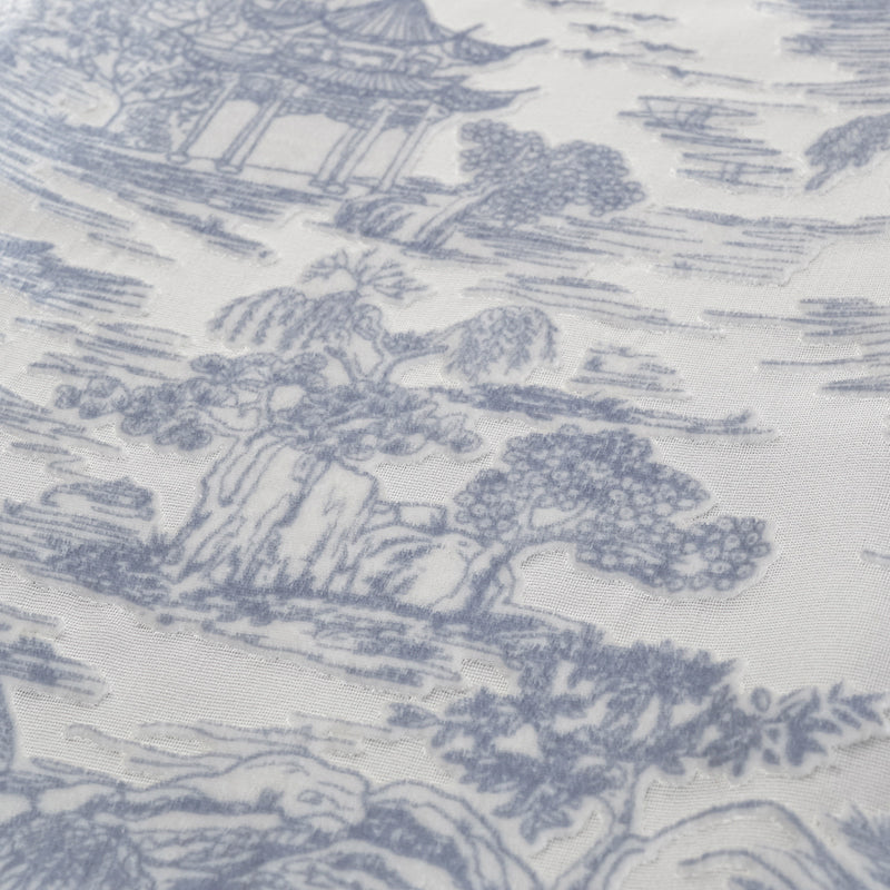 "Imperial Garden Teatime” 真絲絲絨燒花鉛筆裙—杏雨梨雲