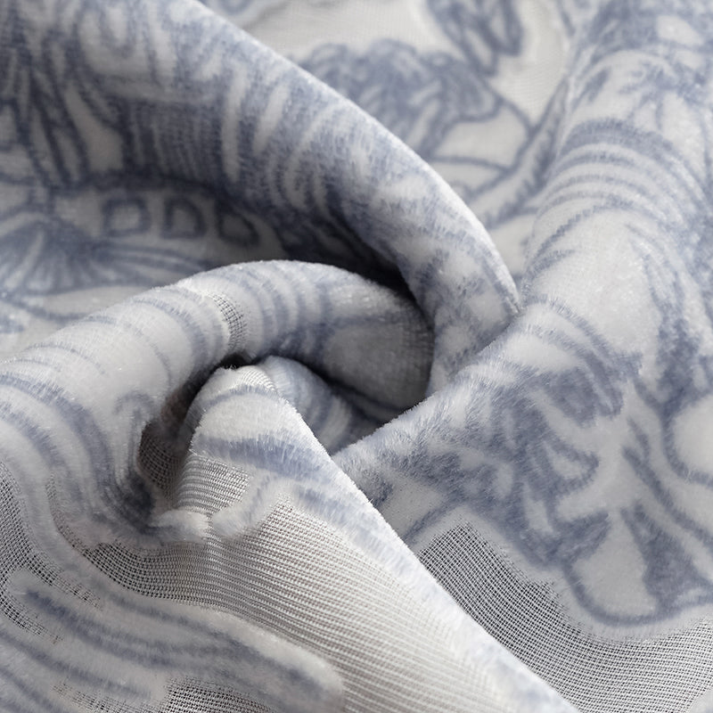 "Imperial Garden Teatime” 真絲絲絨燒花鉛筆裙—杏雨梨雲