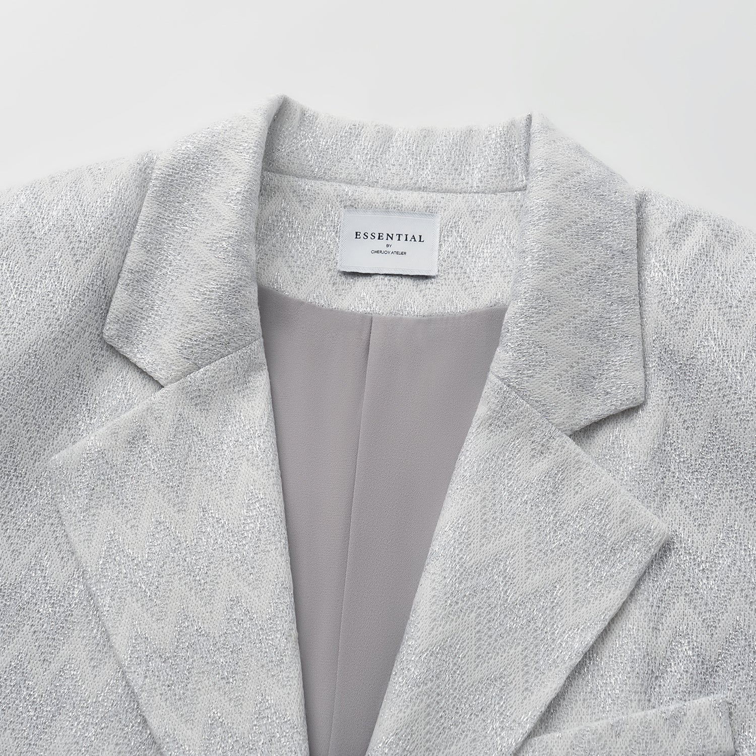 “Autumn Diary”義大利Chevron山形銀燦織紋針織西裝外套—Hazy Vale煙嵐悠境