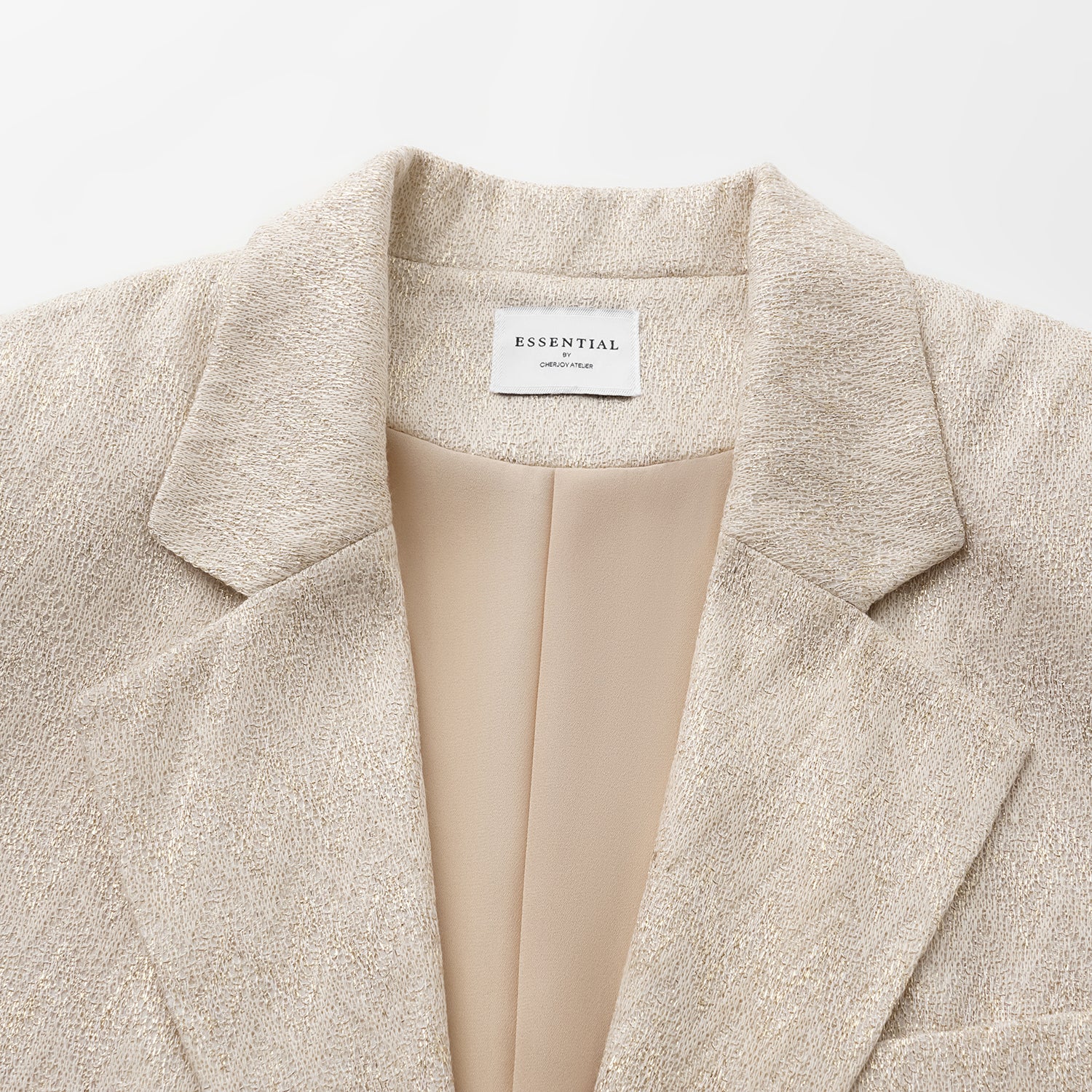 “Autumn Diary”義大利Chevron山形金縷織紋針織西裝外套—Isle Breeze沙嶼暖風