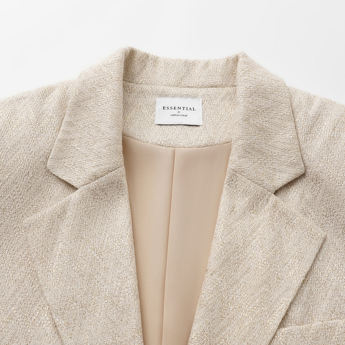 “Autumn Diary”義大利Chevron山形金縷織紋針織西裝外套—Isle Breeze沙嶼暖風