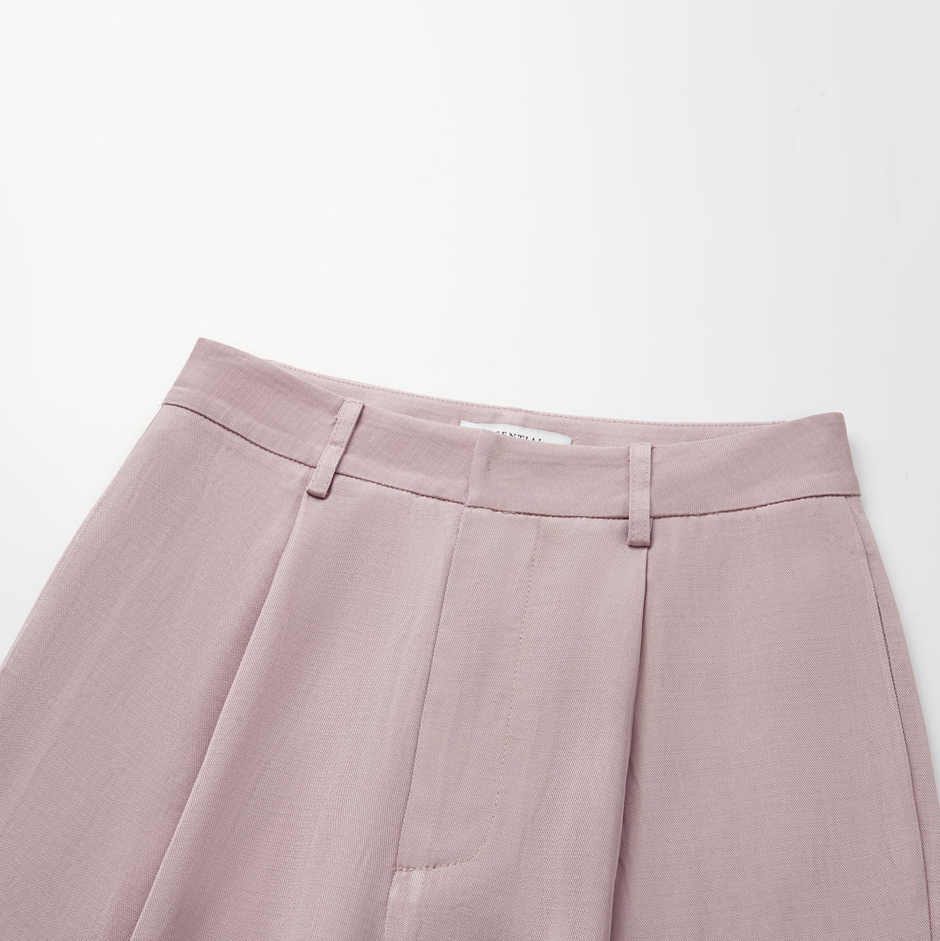 "Speak Sleek" 奢華輕薄麻感肌理醋酸立體剪裁寬褲—Pink