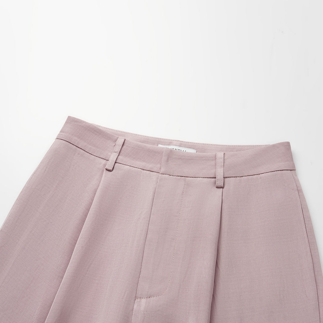 "Speak Sleek" 奢華輕薄麻感肌理醋酸立體剪裁寬褲—Pink