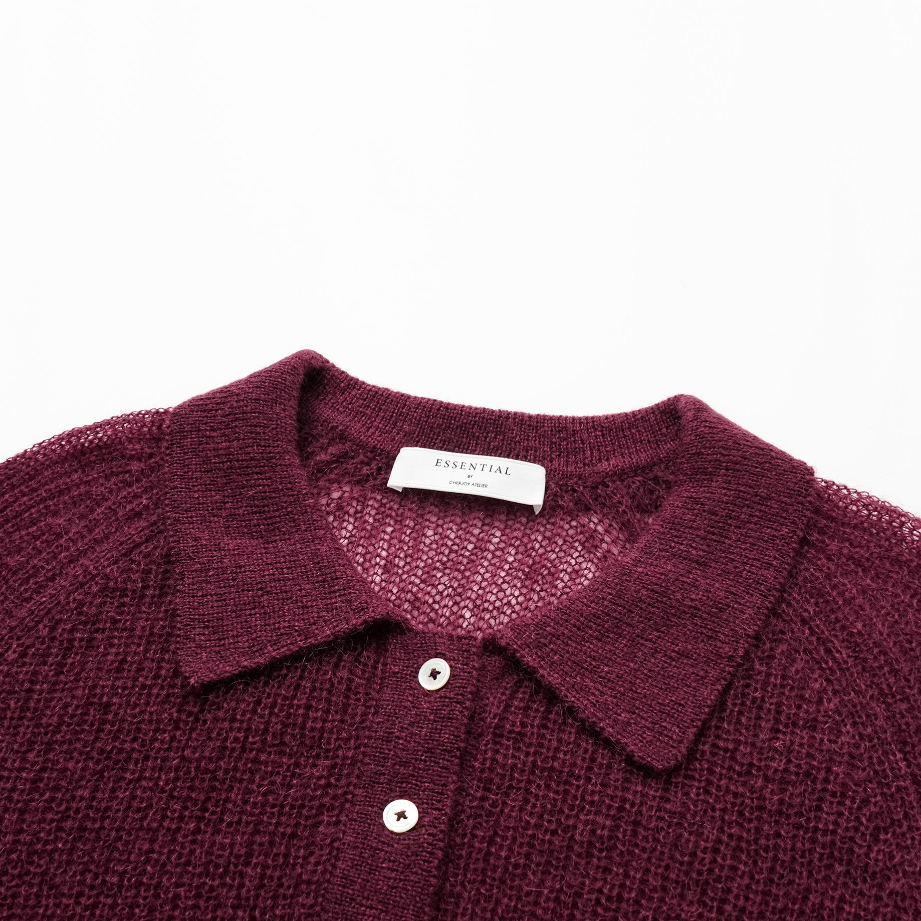 Autumn Diary Superfine Knit 3/4 Sleeve Top — Burgundy 