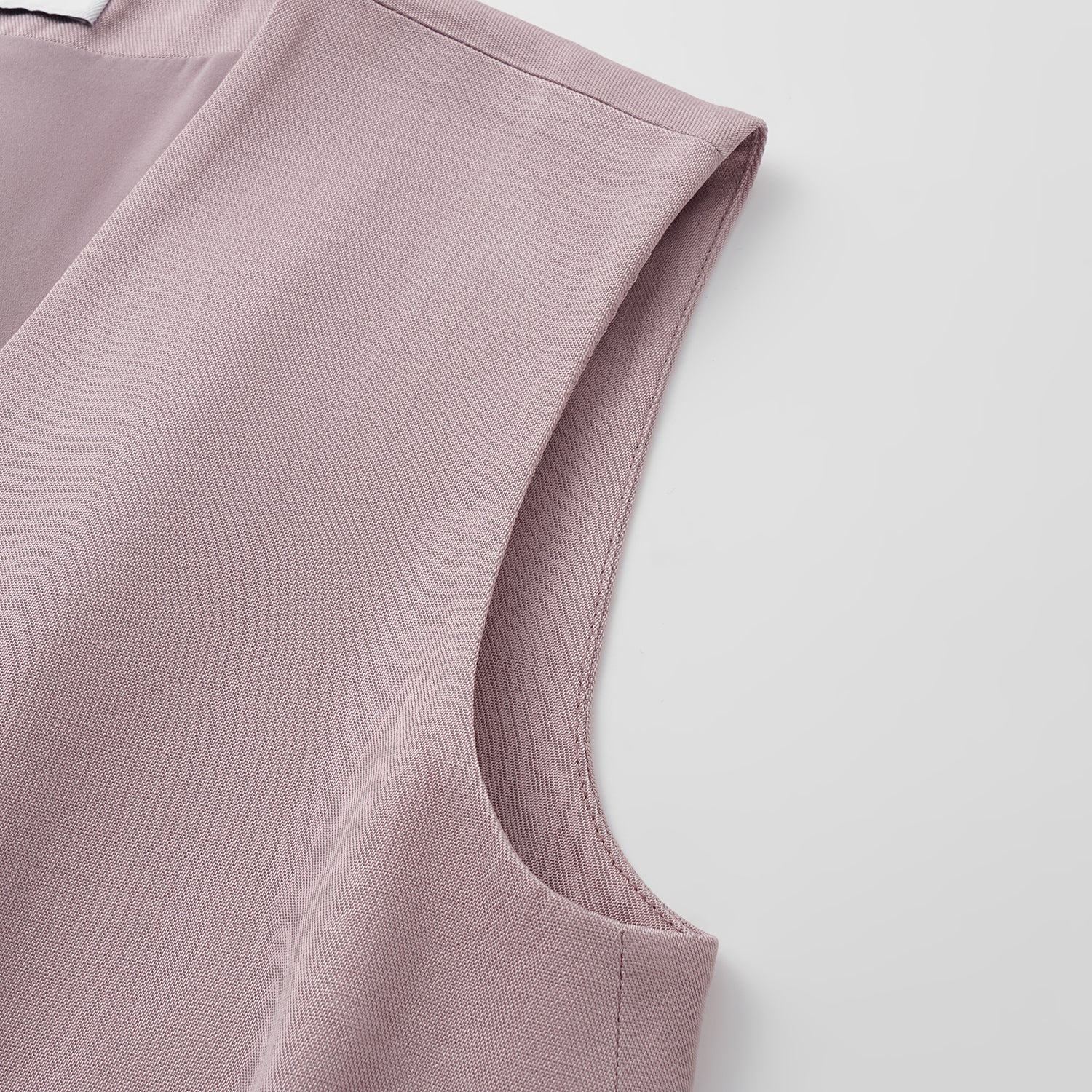 "Speak Sleek" 奢華輕薄麻感肌理醋酸綁帶西裝馬甲背心—Pink