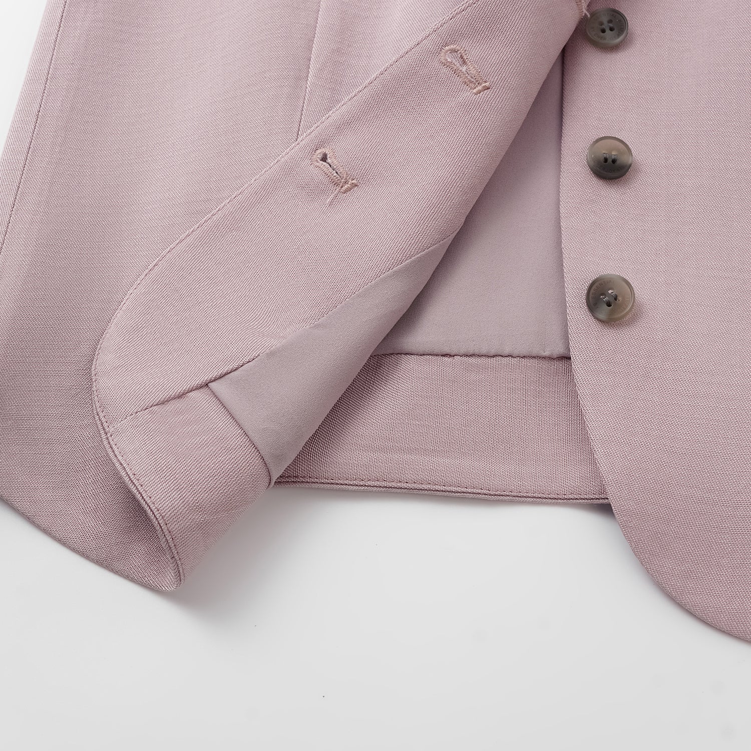 "Speak Sleek" 奢華輕薄麻感肌理醋酸綁帶西裝馬甲背心—Pink