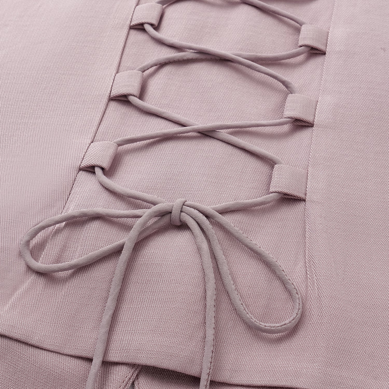 "Speak Sleek" 奢華輕薄麻感肌理醋酸綁帶西裝馬甲背心—Pink