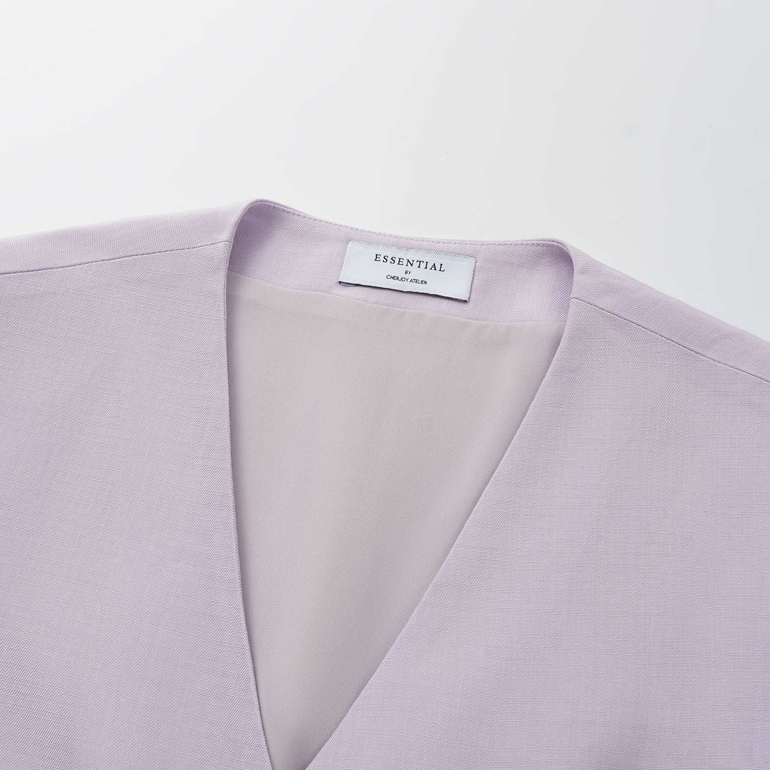 "Speak Sleek" 奢華輕薄麻感肌理醋酸綁帶西裝馬甲背心—Lilac