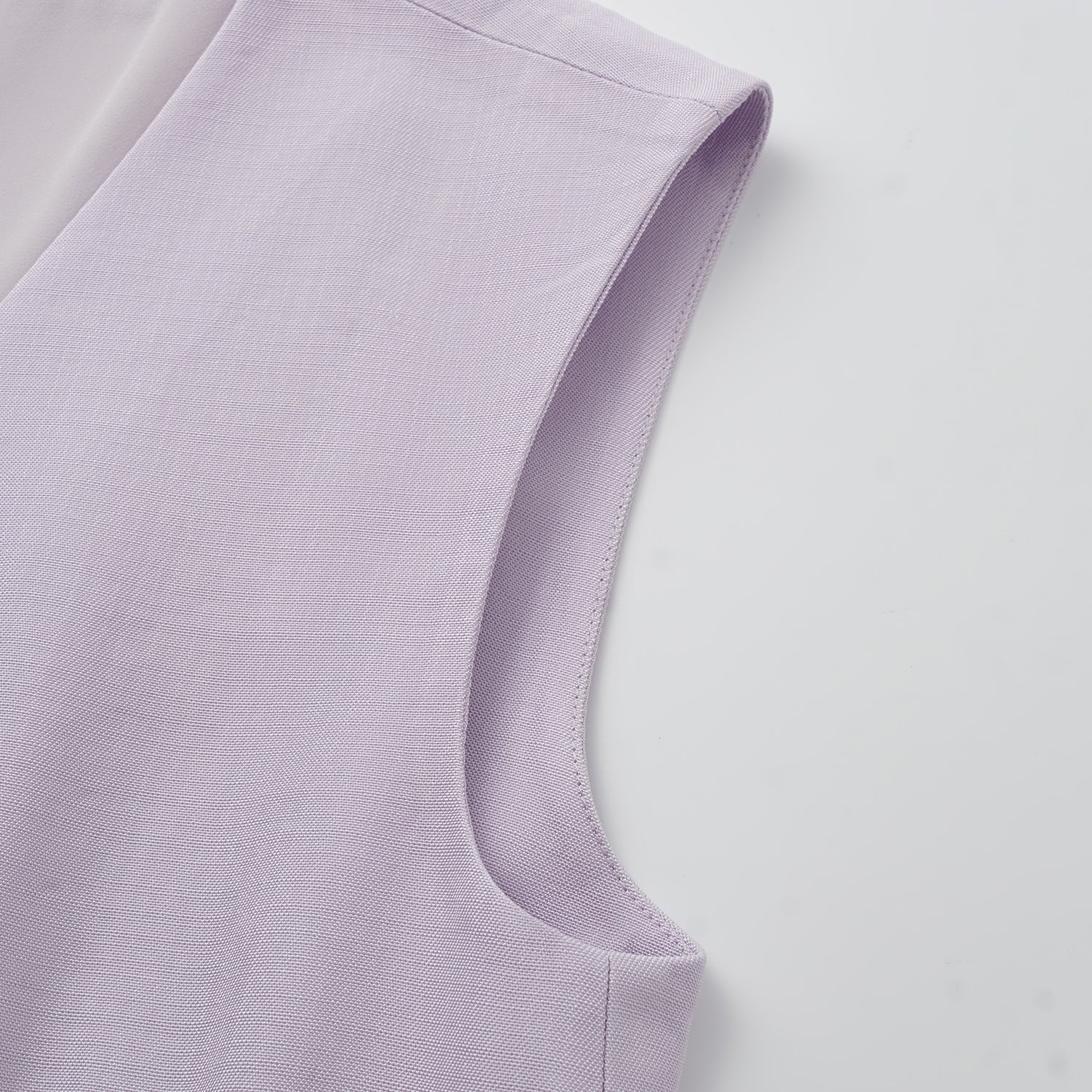 "Speak Sleek" 奢華輕薄麻感肌理醋酸綁帶西裝馬甲背心—Lilac