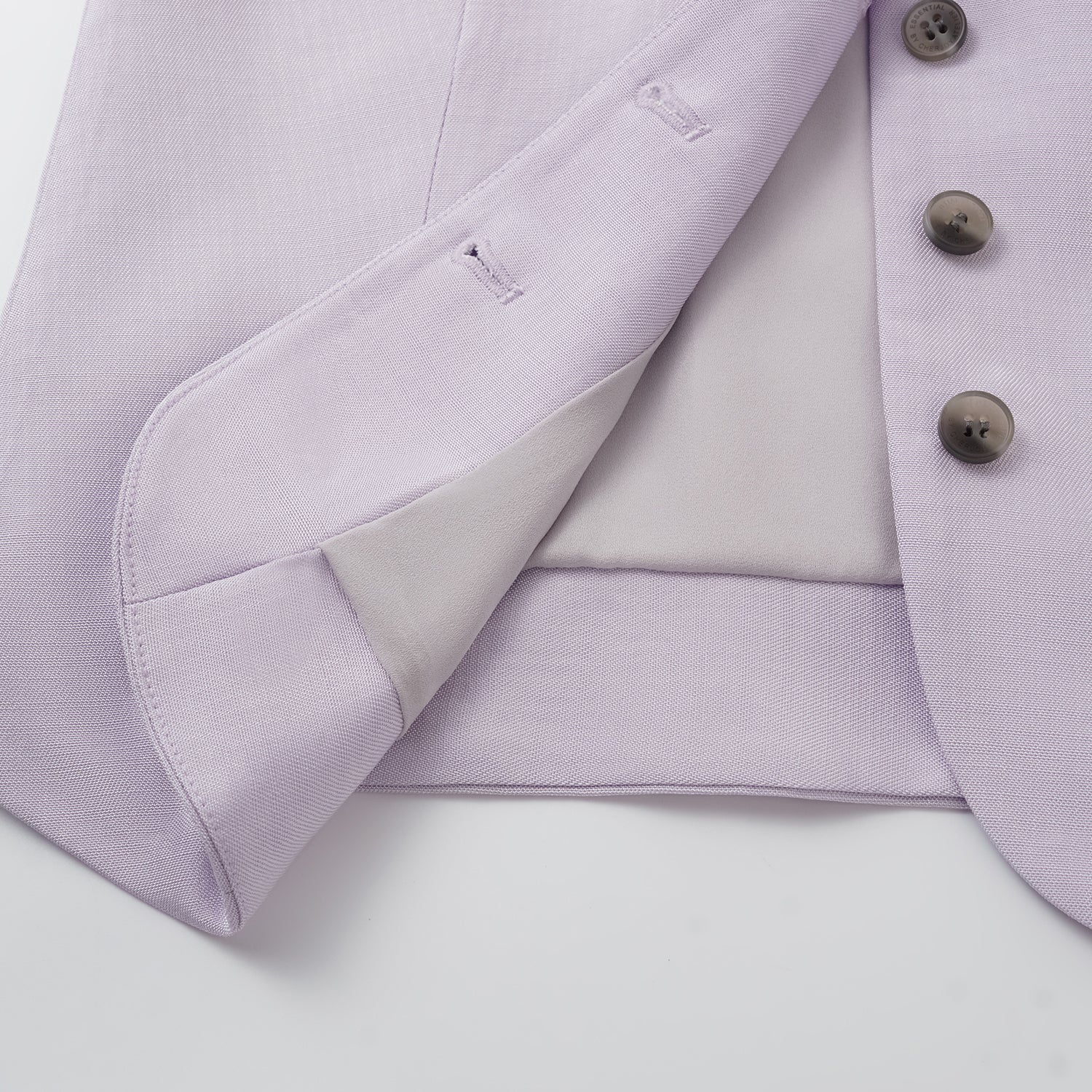 "Speak Sleek" 奢華輕薄麻感肌理醋酸綁帶西裝馬甲背心—Lilac