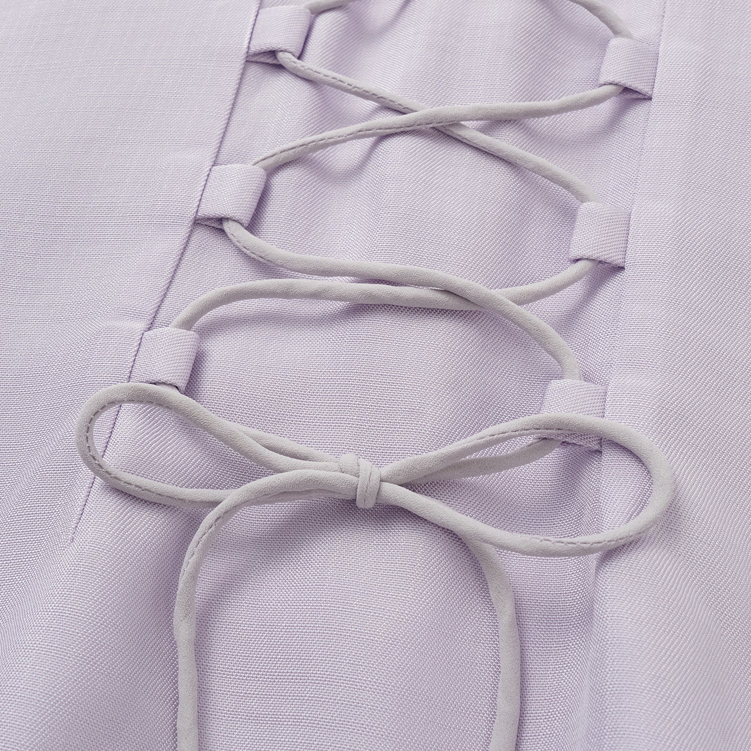 "Speak Sleek" 奢華輕薄麻感肌理醋酸綁帶西裝馬甲背心—Lilac