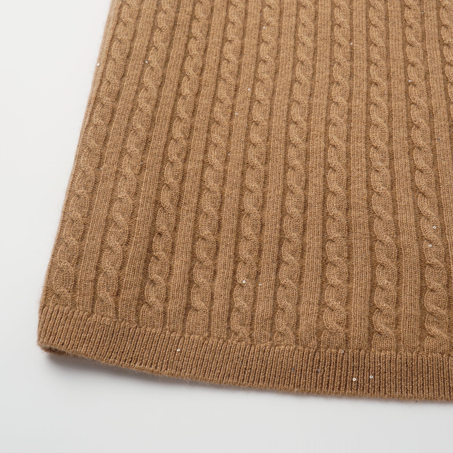 “Autumn Diary” 100% Cashmere極細絨柔星點針織鉛筆裙—Golden Acorn橡果暖陽