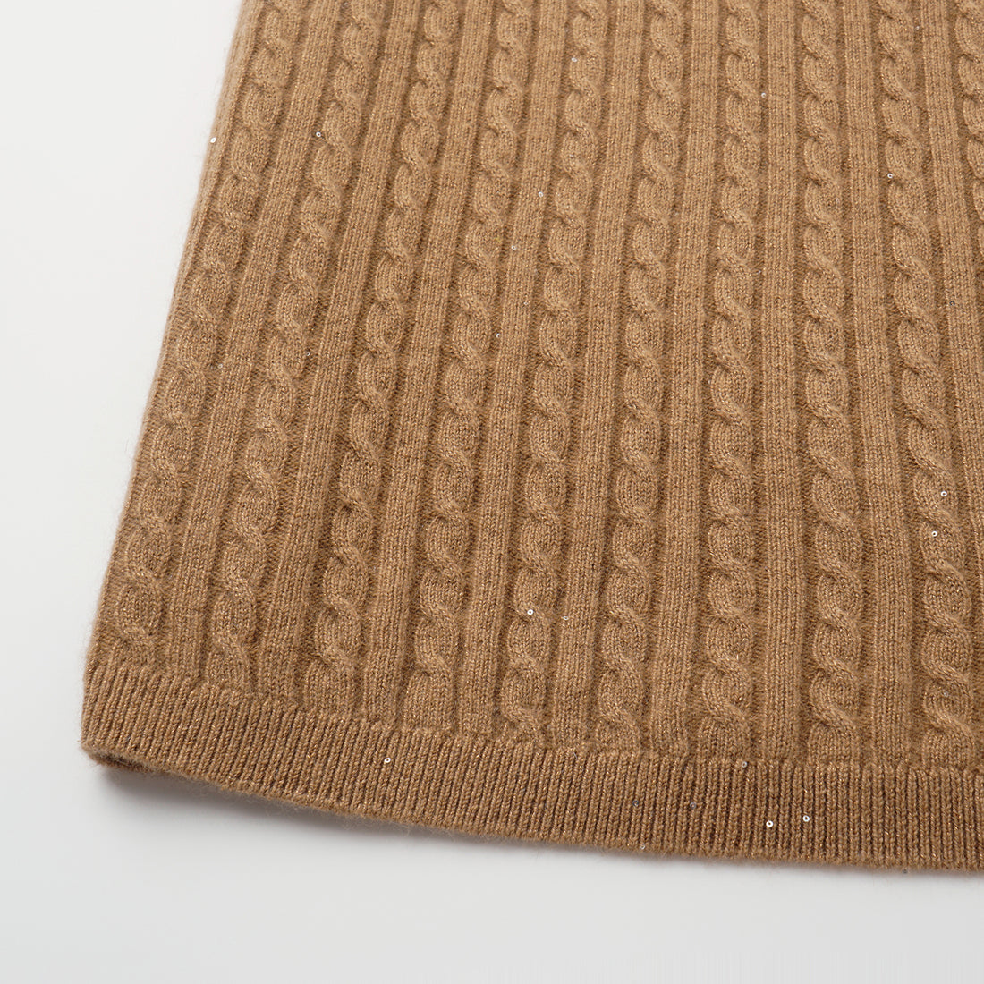 “Autumn Diary” 100% Cashmere極細絨柔星點針織鉛筆裙—Golden Acorn橡果暖陽