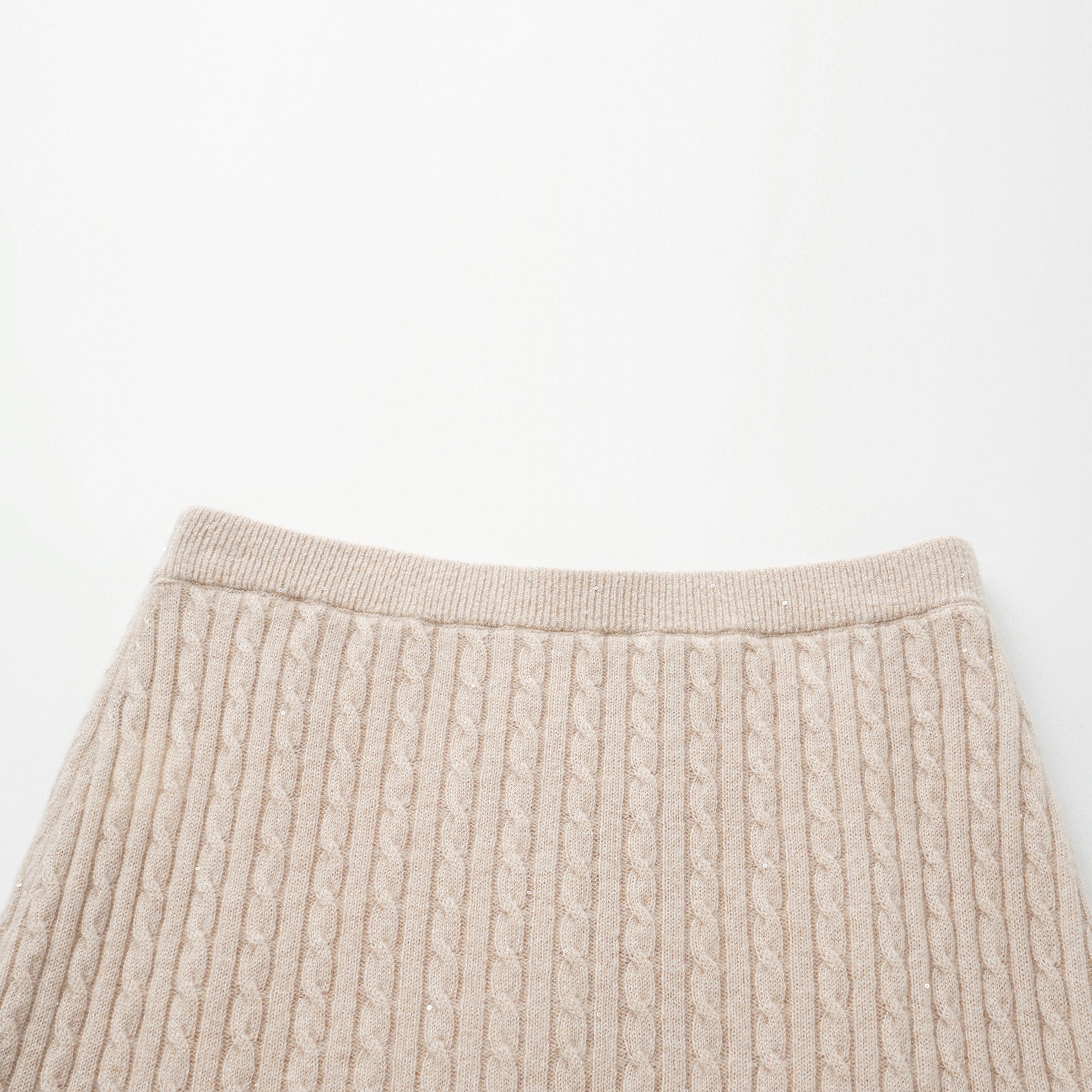 “Autumn Diary” 100% Cashmere極細絨柔星點針織鉛筆裙—Dream of Wheatfield麥田之夢