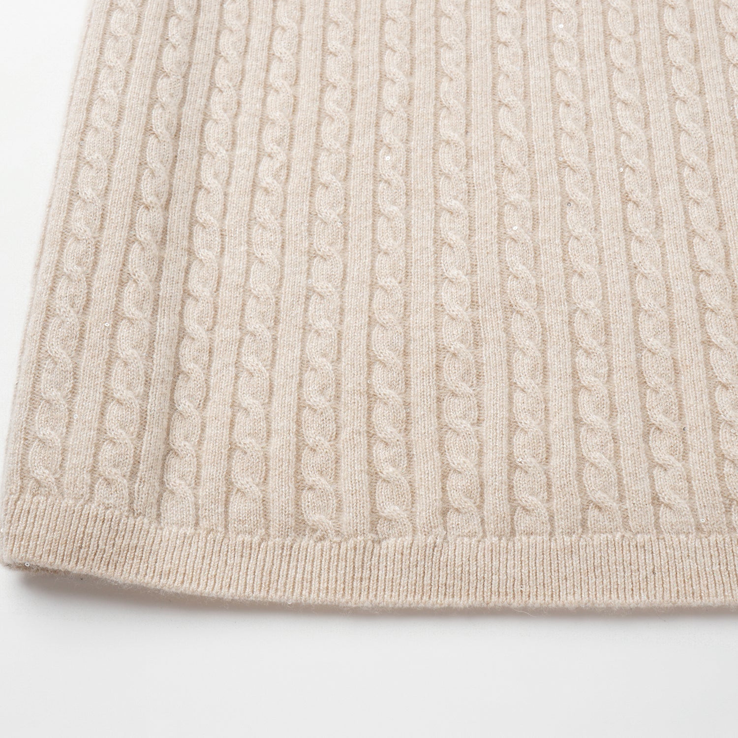 “Autumn Diary” 100% Cashmere極細絨柔星點針織鉛筆裙—Dream of Wheatfield麥田之夢