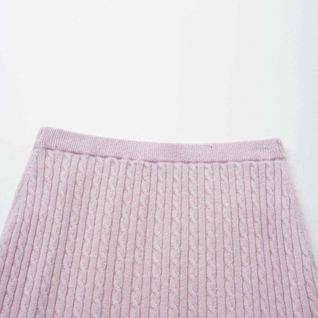 “Autumn Diary” 100% Cashmere極細絨柔星點針織鉛筆裙—Lilac Dawn紫丁曙夢