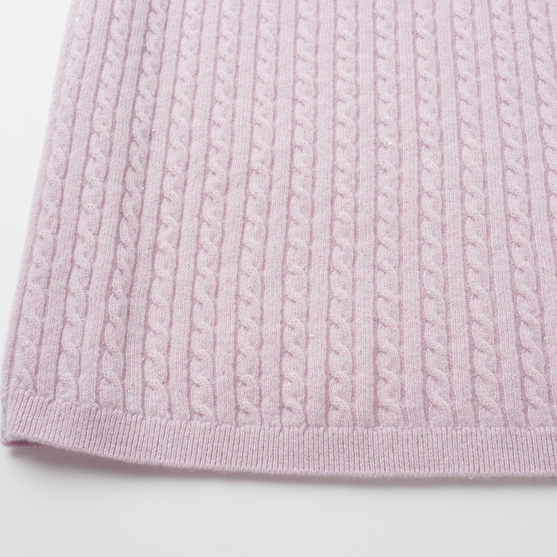 “Autumn Diary” 100% Cashmere極細絨柔星點針織鉛筆裙—Lilac Dawn紫丁曙夢