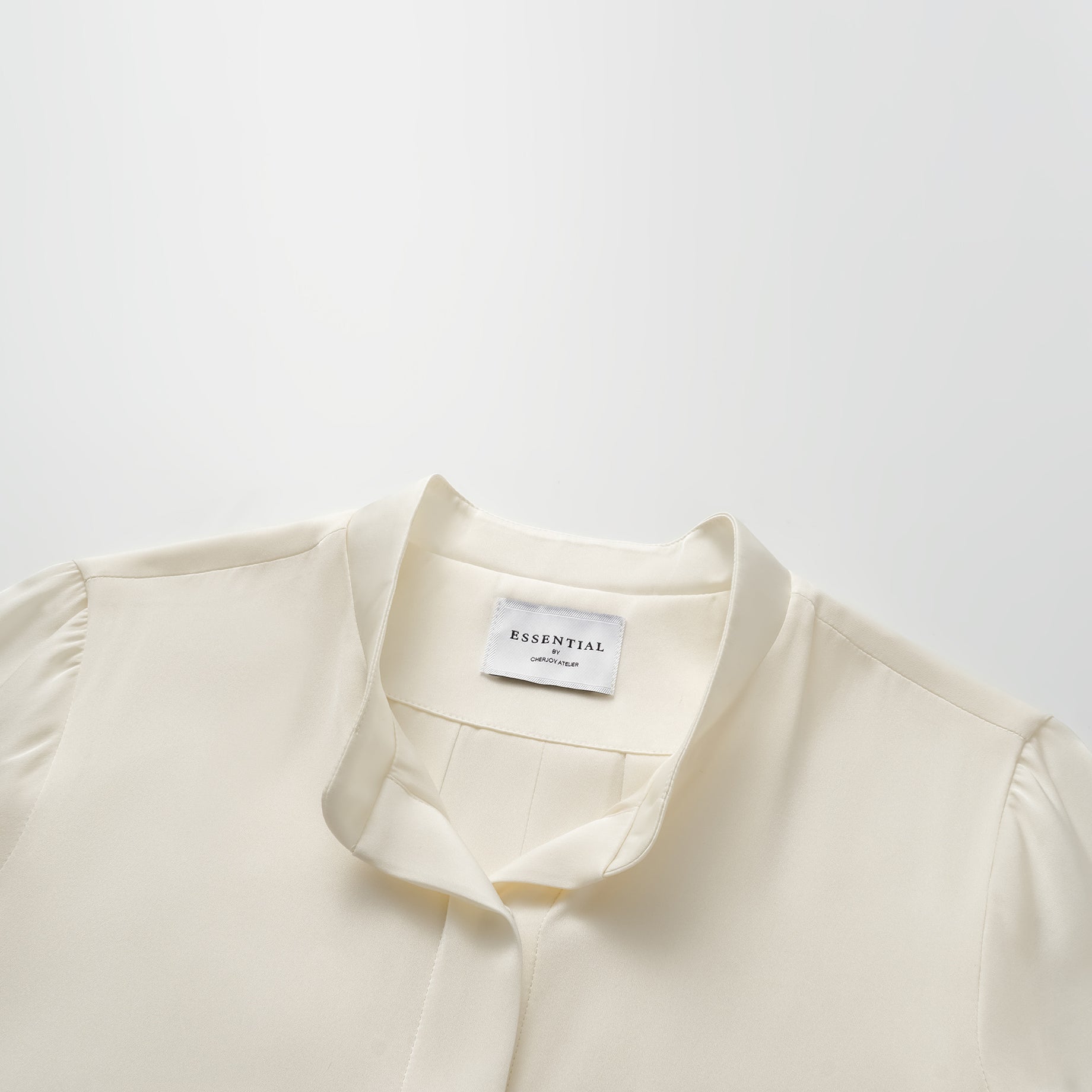 "慵倚春意" 100% 桑蠶絲雪紡立體剪裁國風罩衫—晨曦白