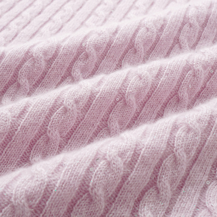 “Autumn Diary” 100% Cashmere極細絨柔星點針織鉛筆裙—Lilac Dawn紫丁曙夢