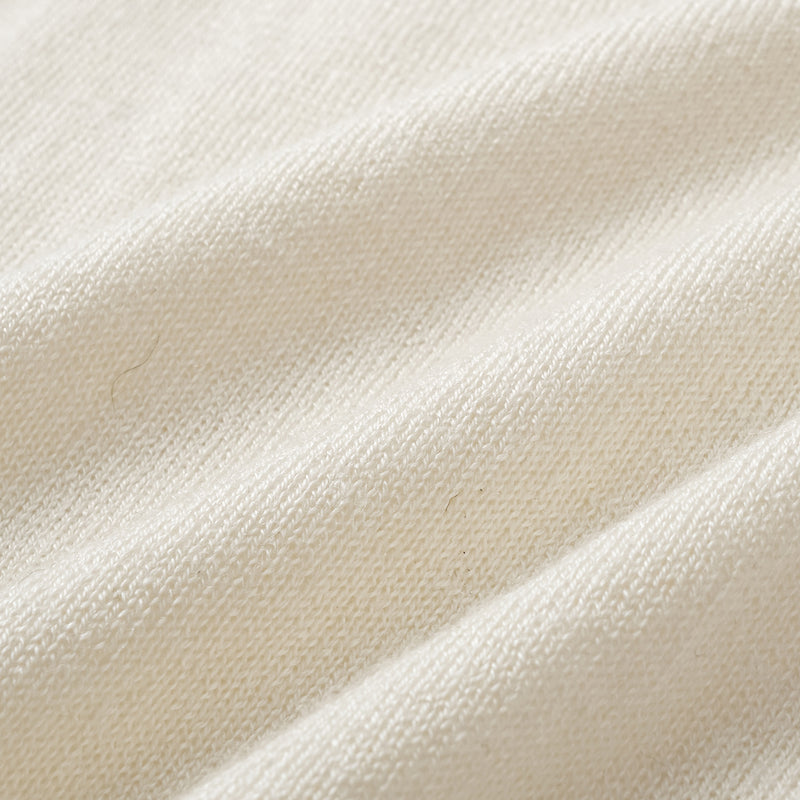 “Spring diary.” 魚骨蕾絲Silk Cashmere真絲喀什米爾針織背心—Ivory