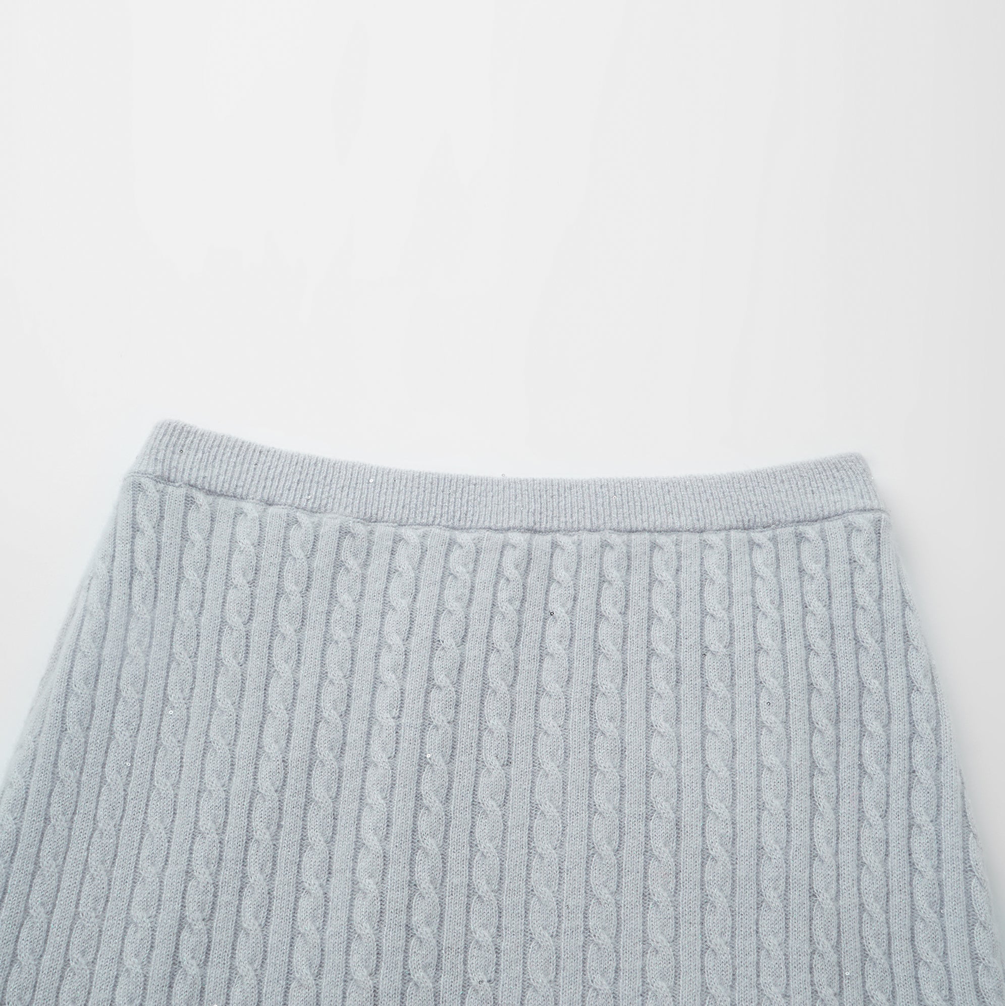 “Autumn Diary” 100% Cashmere極細絨柔星點針織鉛筆裙—Nebula Veil霧影星河